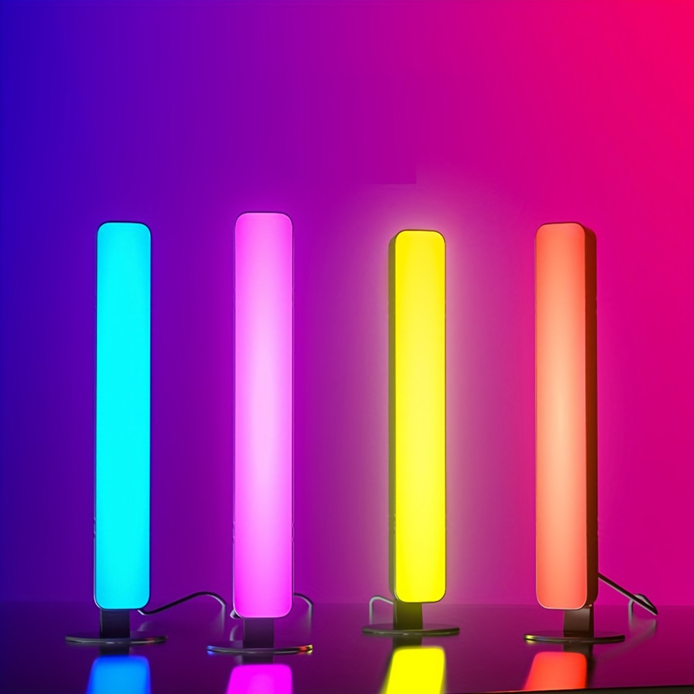 Upgraded RGB Music Rhythm Pickup Light USB Rechargeable Christmas Desktop Light Bar Desktop RGB Light Bar Music Rhythm