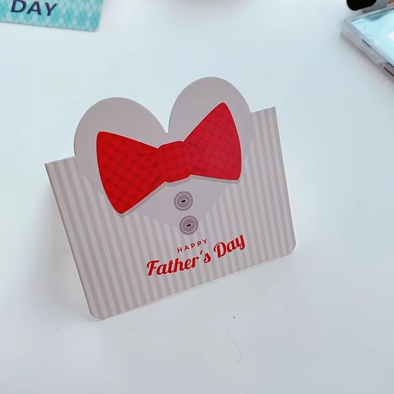 10PCS Greeting Card Set Happy Mother's Day and Heart-Shaped Father's Day Handwritten Blessing Cards