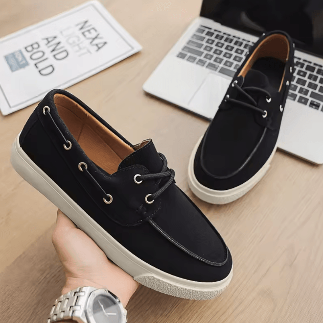 Genuine Leather Mens Handmade Casual Loafers Breathable Slip On Walking and Driving Shoes