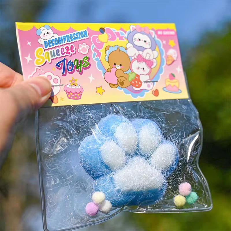 Kawaii Taba Cat Paw Plush Fidget Squeeze Toy