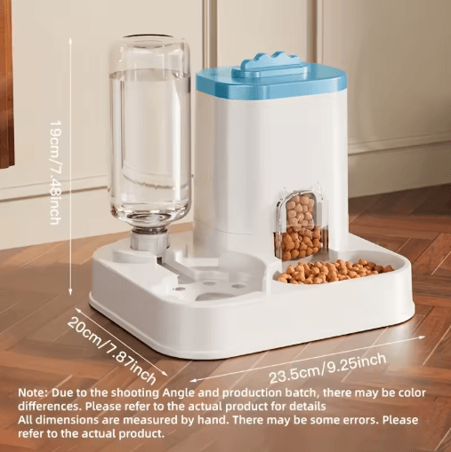 Automatic Cat Water Dispenser & Gravity Pet Feeder Spill Proof Large Capacity Design