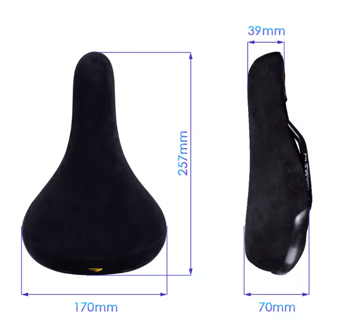 Comfort Bicycle Saddle with Embroidered Logo and 8mm Rail Support
