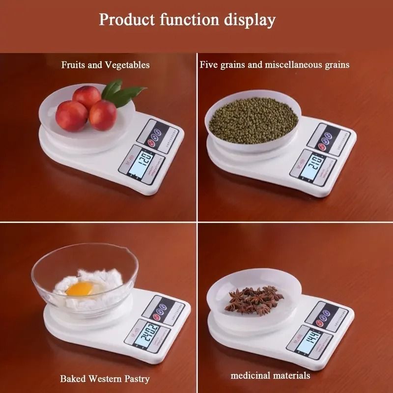 Digital Kitchen Scale 10kg 1g Precise Food Balance Electronic Scale with LCD Display
