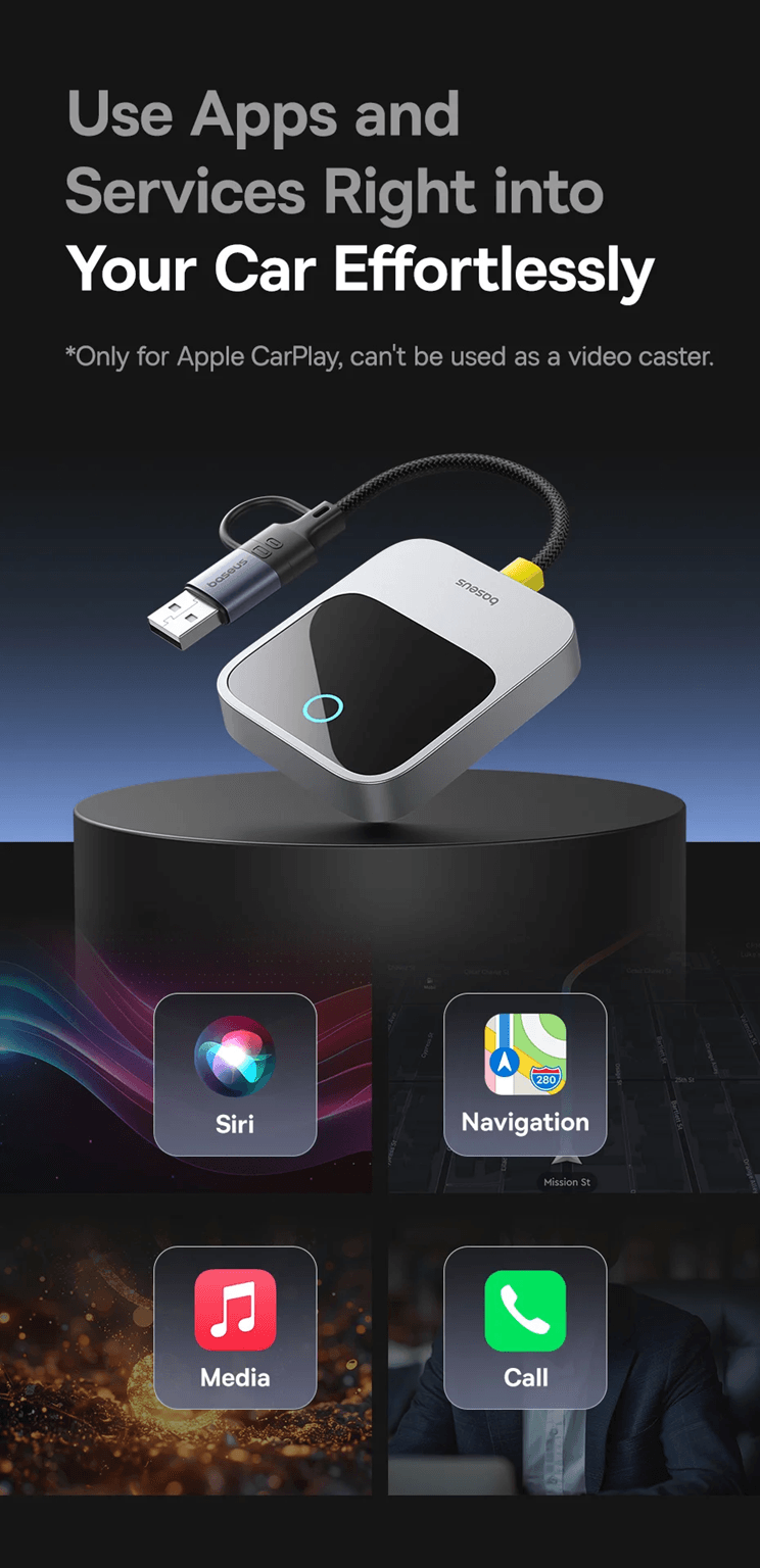 Baseus Wireless CarPlay Adapter Wired to Wireless Smart Car System