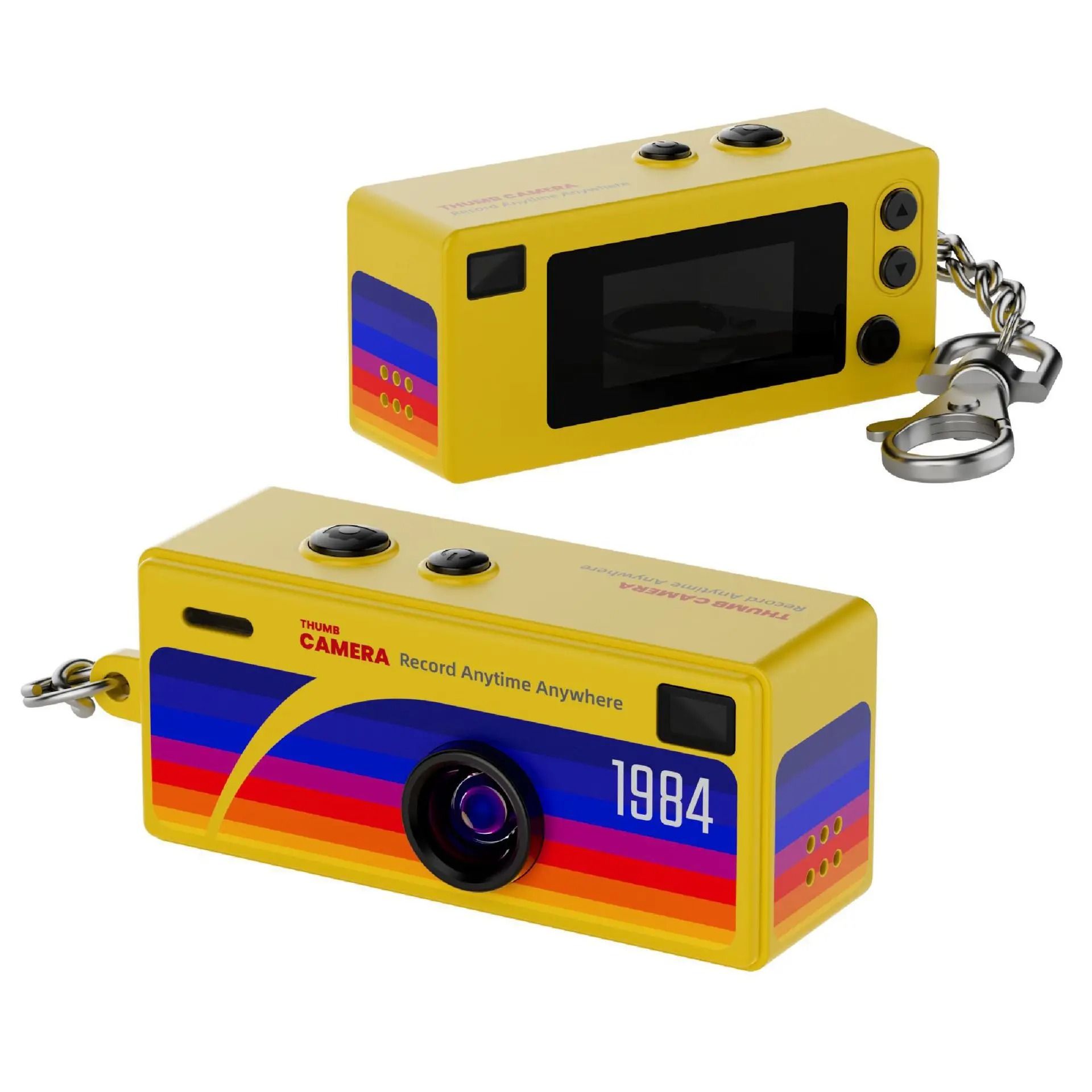 Retro 1984 Thumb Camera – Mini Keychain CCD Digital Camera – High-Yield Nostalgic Interaction Hub