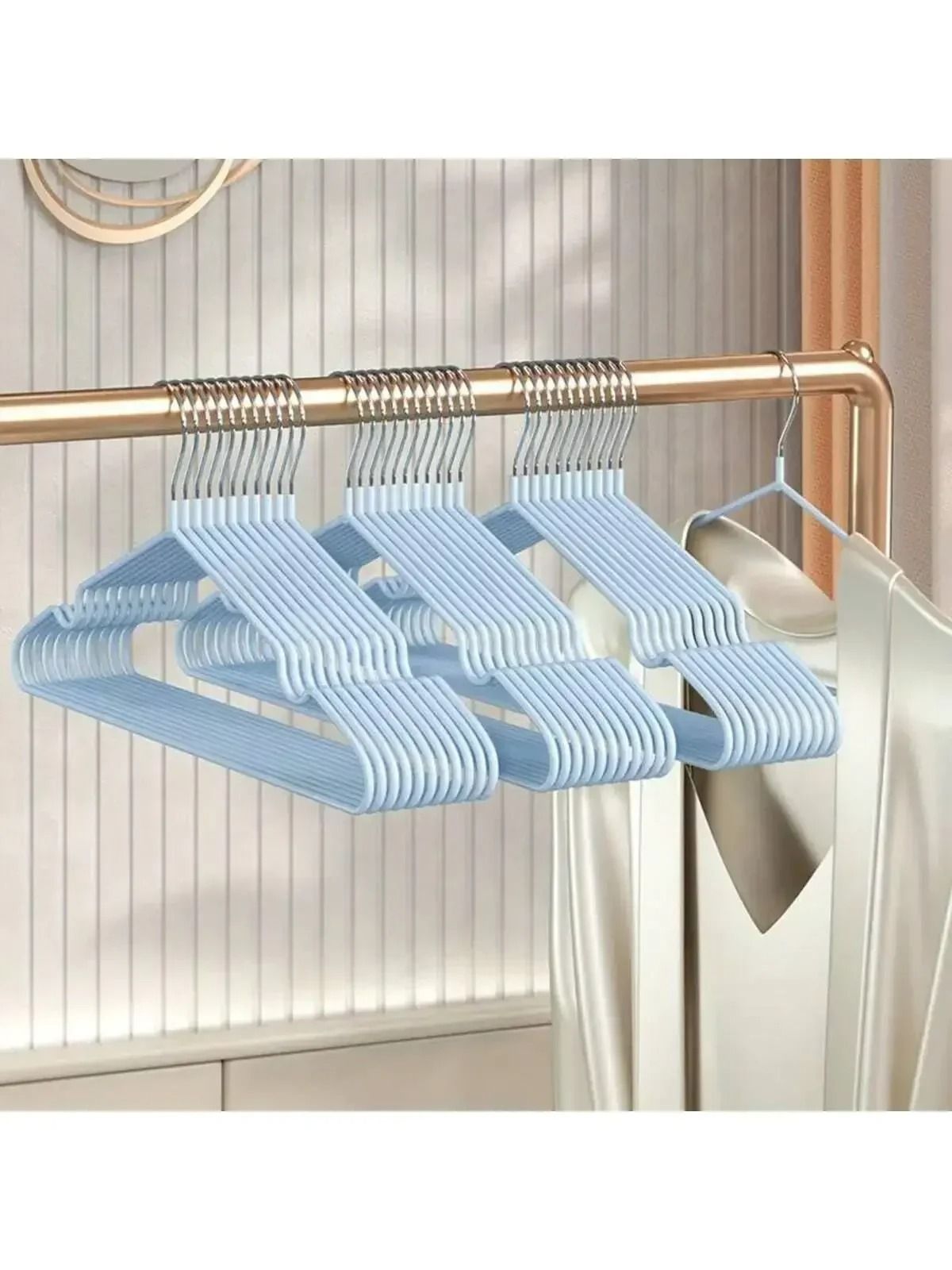 10pcs Metal Traceless No-Slip Clothes Hangers Durable Space Saving Racks