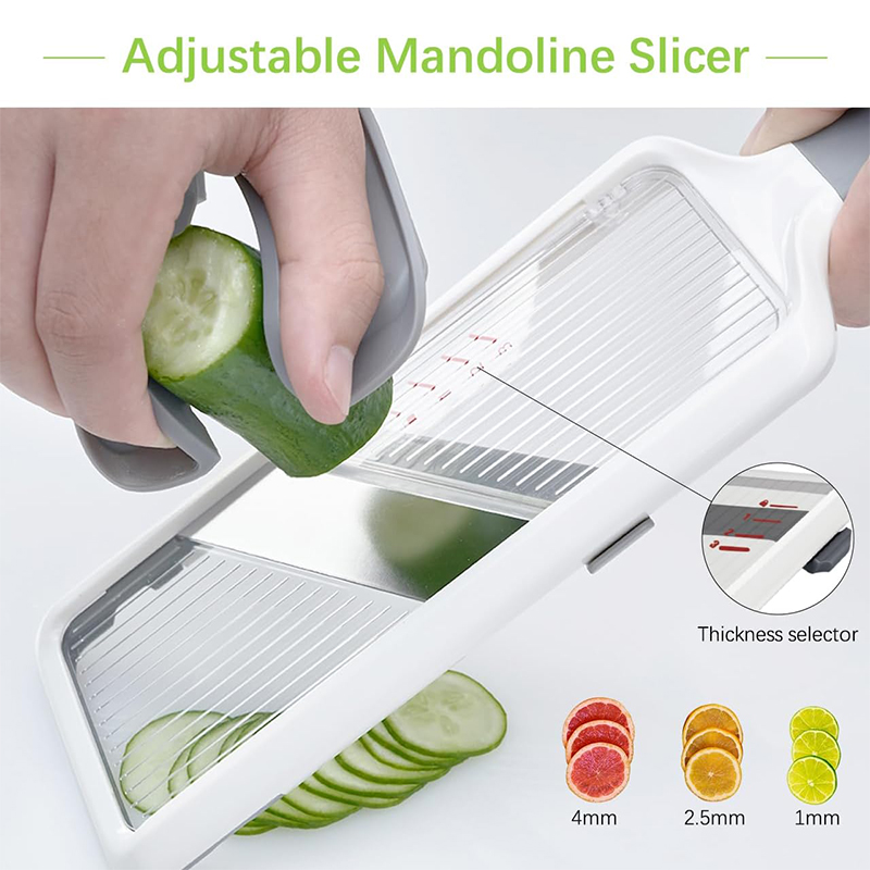 Multi Handheld Mandoline Slicer with Adjustable Stainless Steel Blade – Effortless Veggie, Fruit & Cheese Chopper