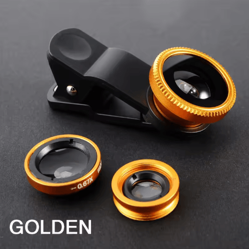 3-in-1 Smartphone Camera Lens Kit – Fisheye, Wide Angle & Macro Clip-On Lens