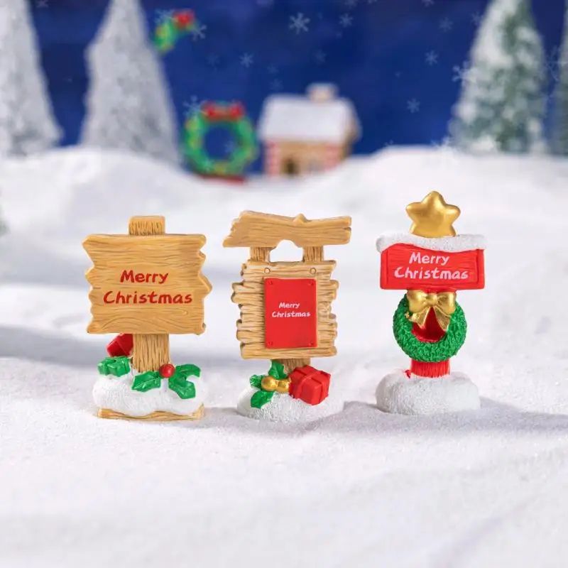 Mini Resin Road Sign Fairy Garden Decor Set