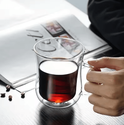 Handmade Double Wall Glass Cup Set – Heat-Resistant Transparent Beer, Coffee & Whiskey Mugs