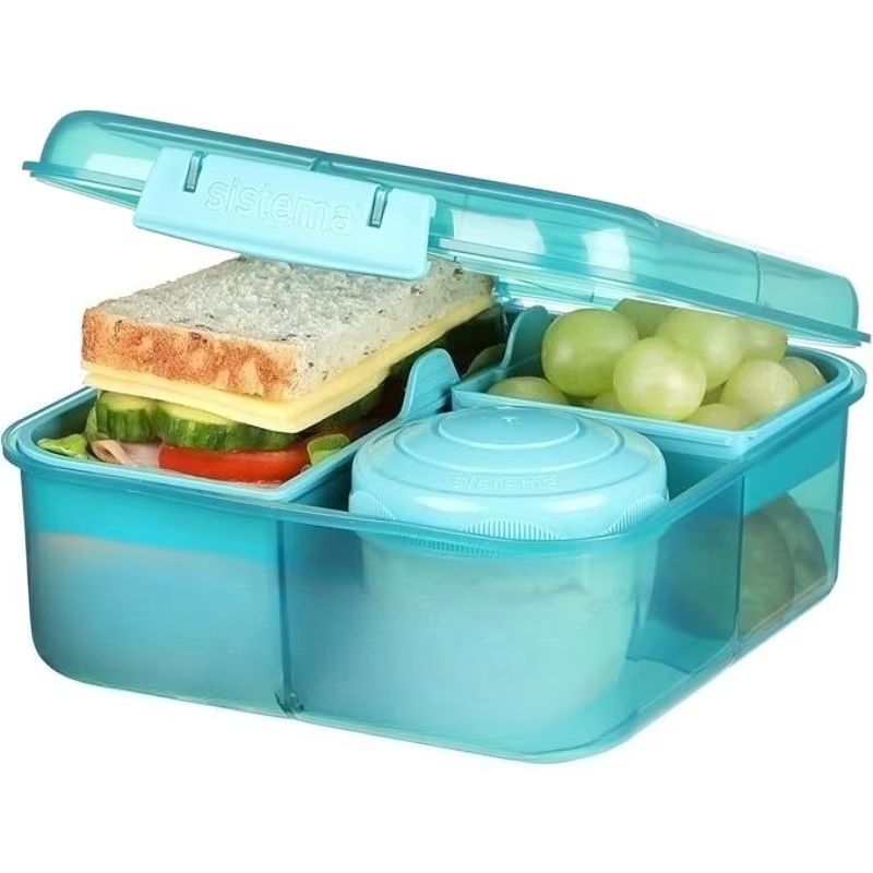 54.10 fl oz Double Yogurt Compartment Bento Lunch Box Leakproof Microwave Food Container