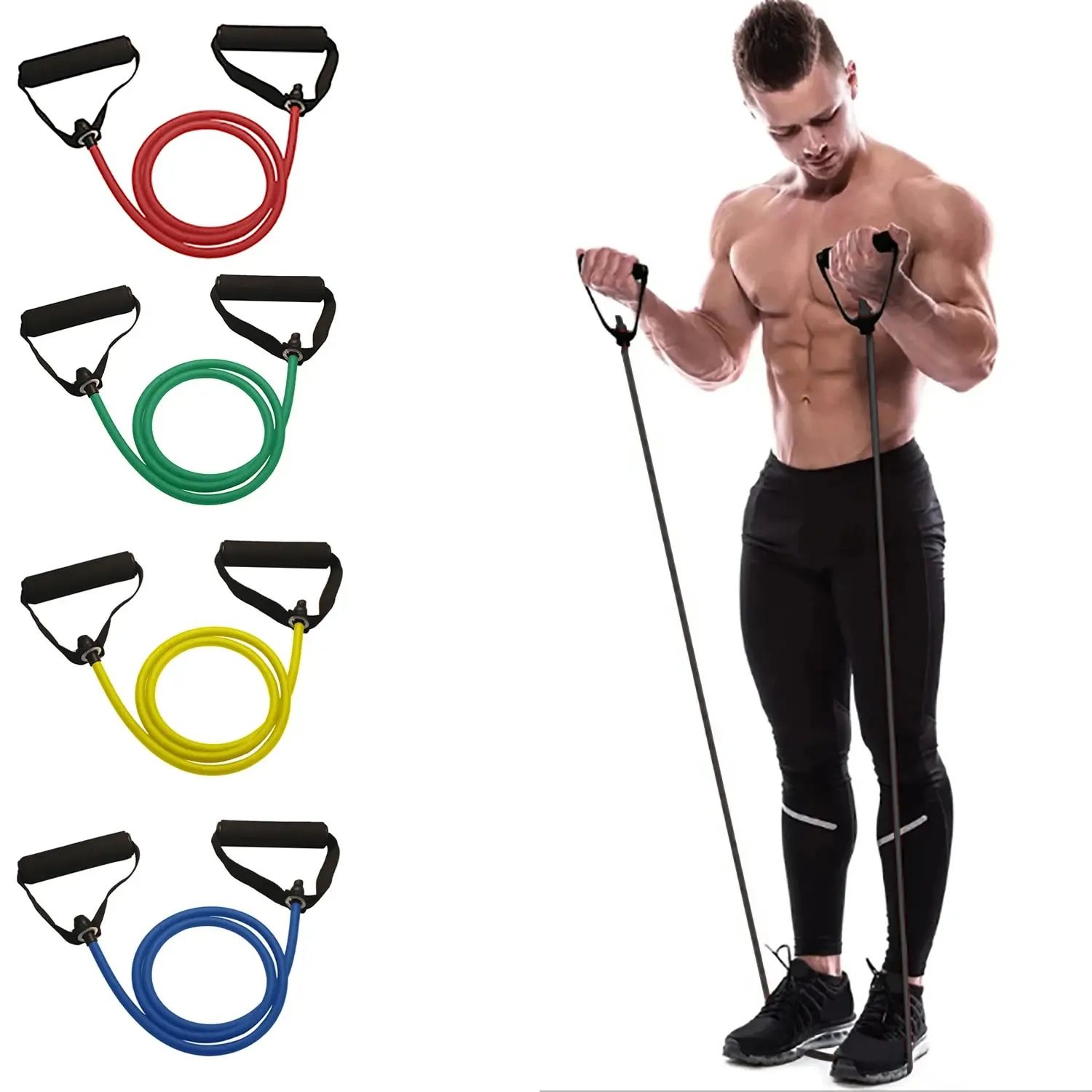 PowerFlex Resistance Bands with Handles – Home Workout Strength Training Set