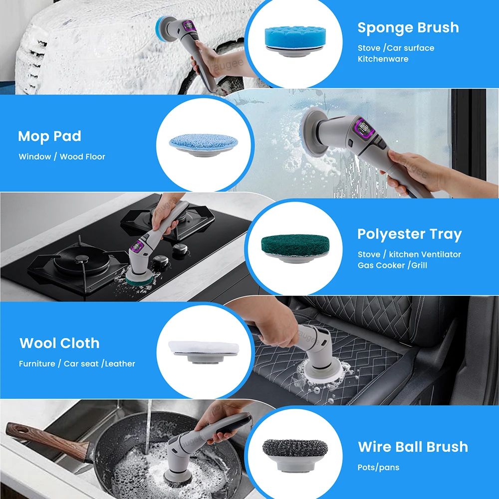 10 in 1 Wireless Electric Spin Scrubber