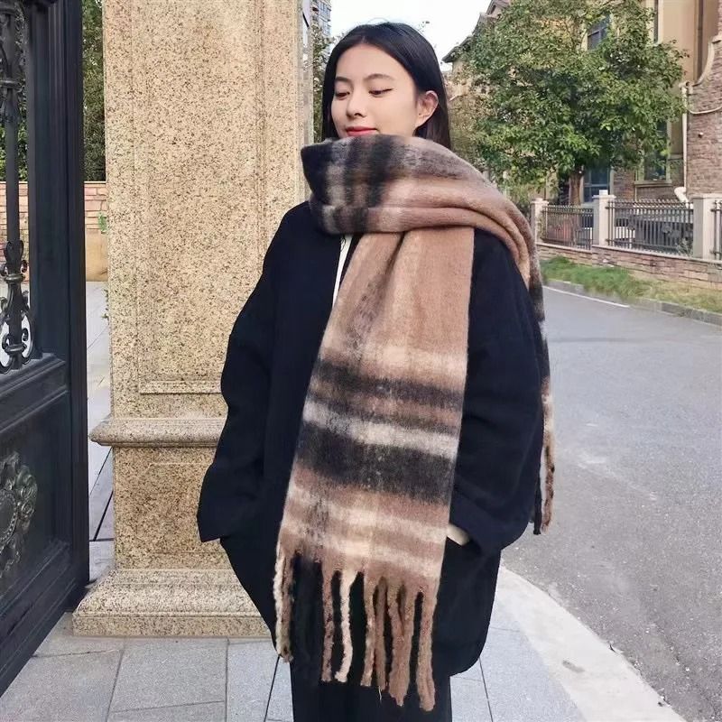 Luxury Cashmere Pashmina Shawl – Extra-Long Winter Thick Warm Scarf with Tassels