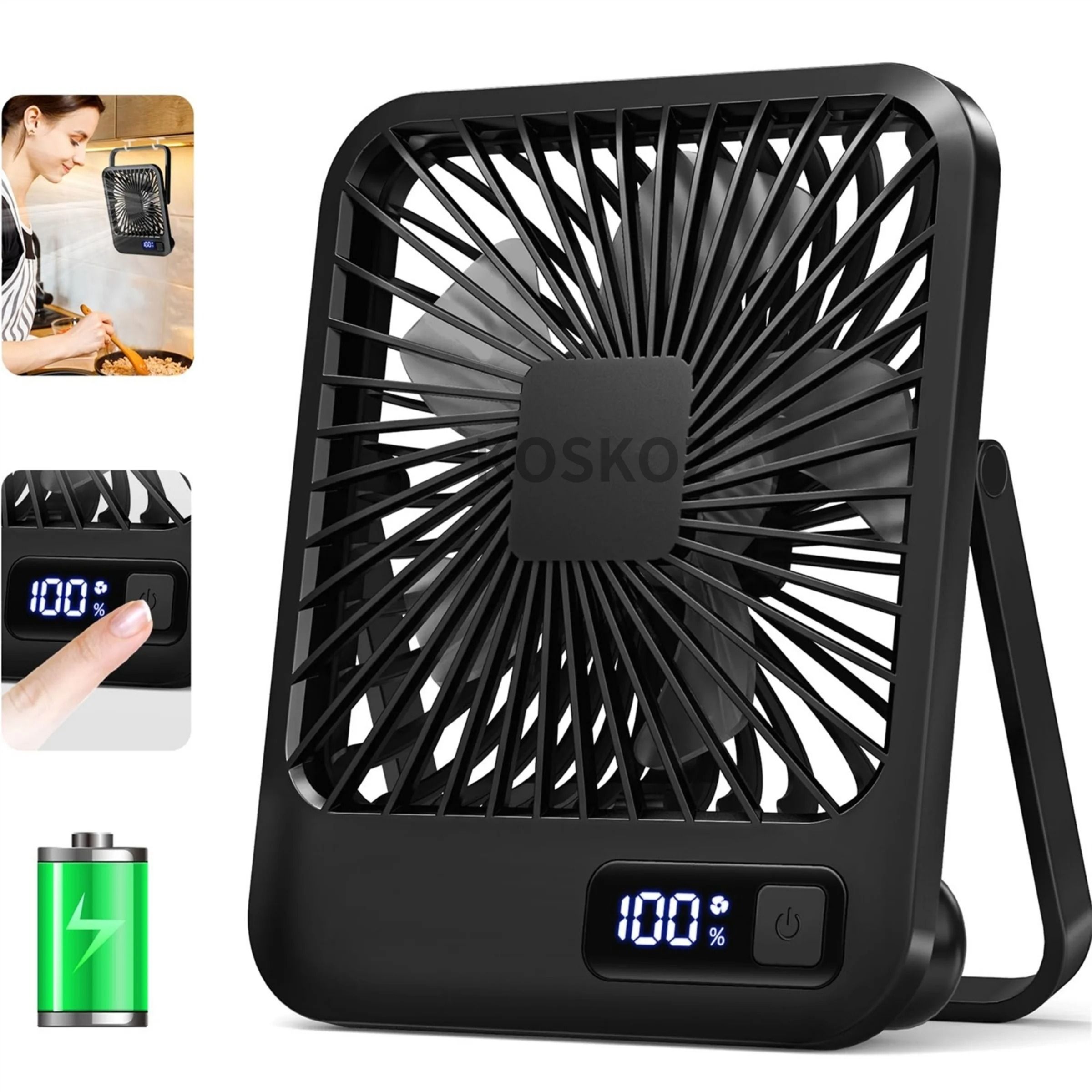 Portable USB Rechargeable Desk Fan 180 Tilt Folding Personal Fan
