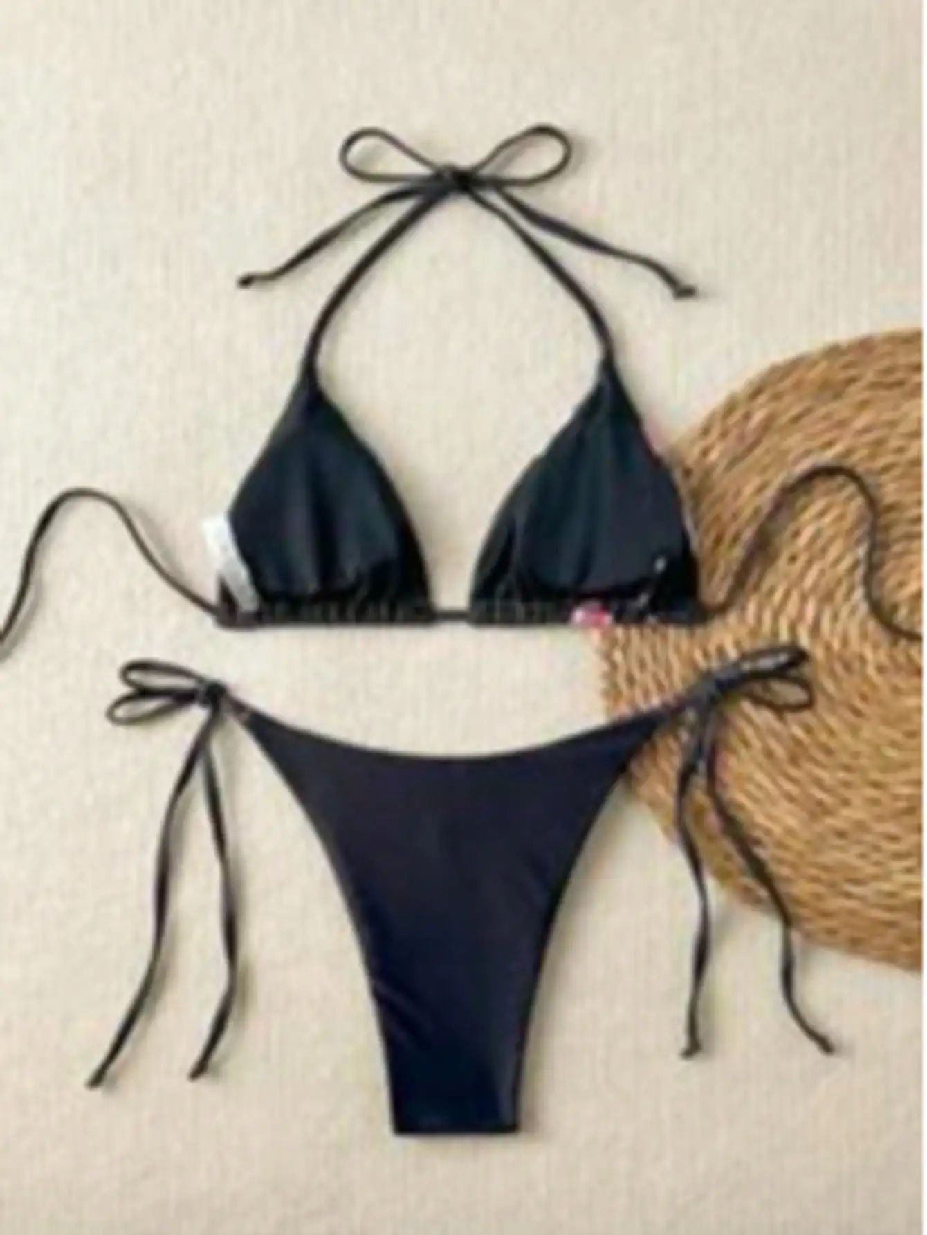 Leopard Print Lace Up Three Piece Bikini Set