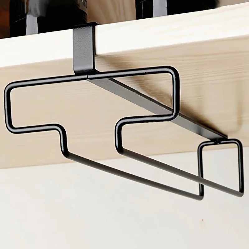 Under Cabinet Wine Glass Holder Metal Hanging Rack