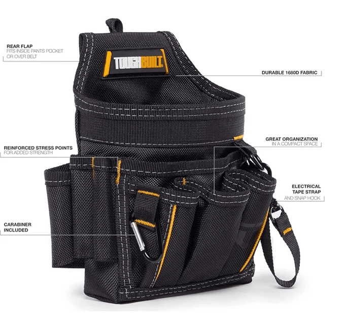Toughbuilt Electrician Tool Pouch with Padded Belt and Shoulder Strap