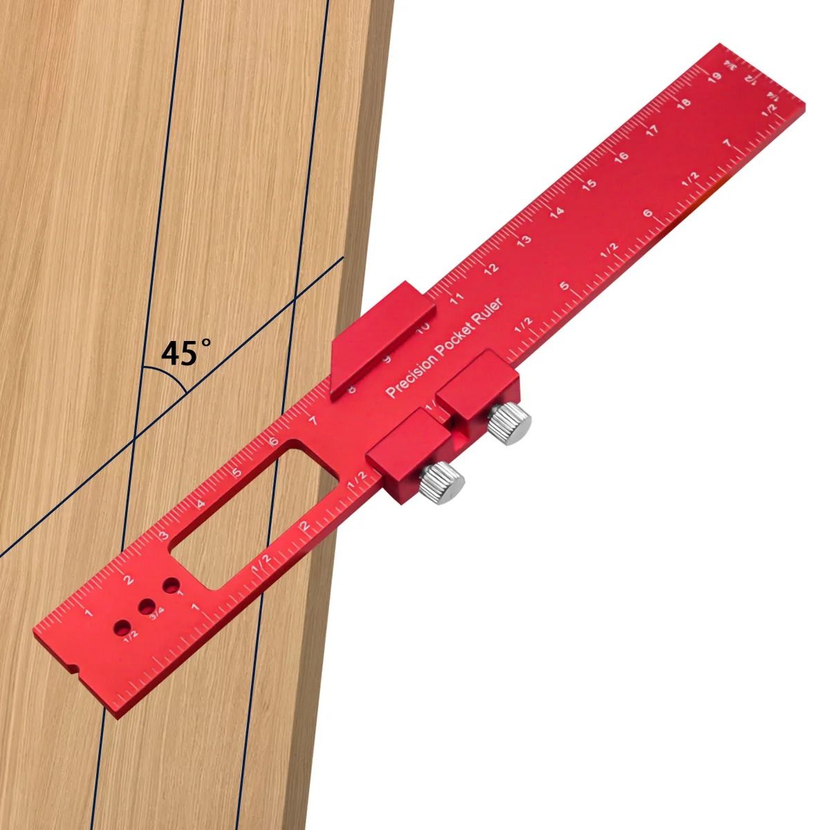 Precision Pocket T Track Scribing Ruler with Slide Stop