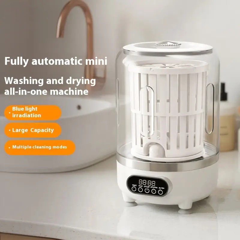 Portable Mini Washing Machine, USB Charging, Automatic Wash and Dehydrate, No Plug in, No Assembly Needed