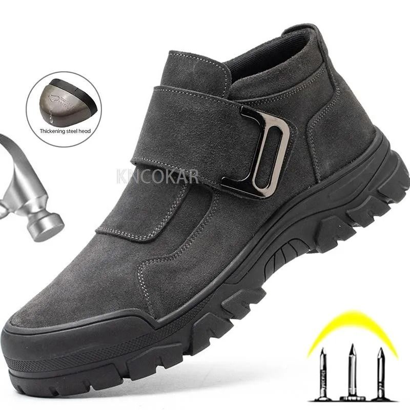 Mens Steel Toe Safety Work Shoes Anti Smash Anti Puncture Sneakers