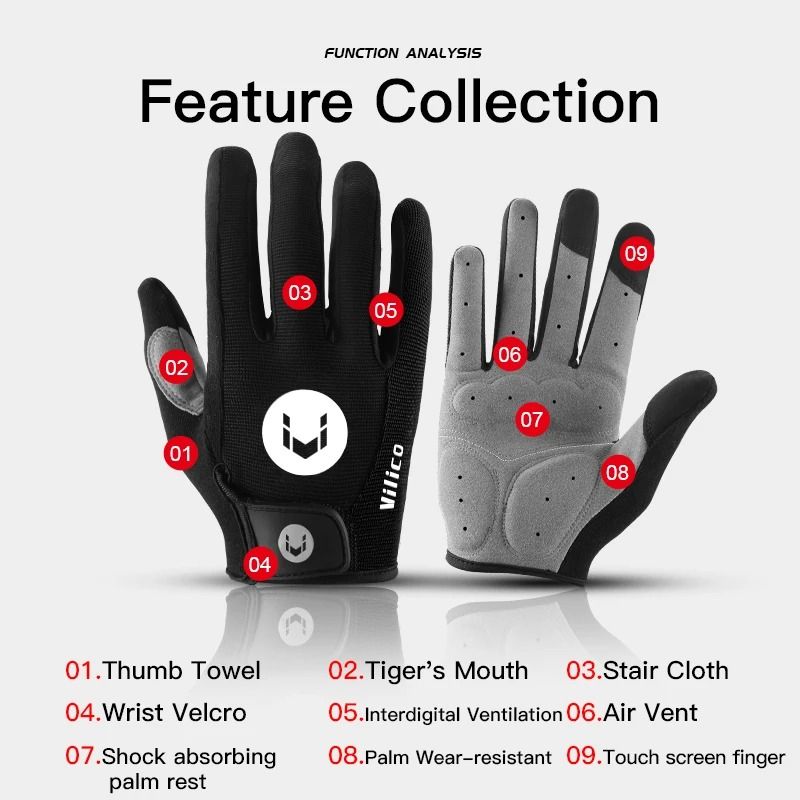 Autumn Winter Cycling Gloves with Touch Screen and Shock Protection