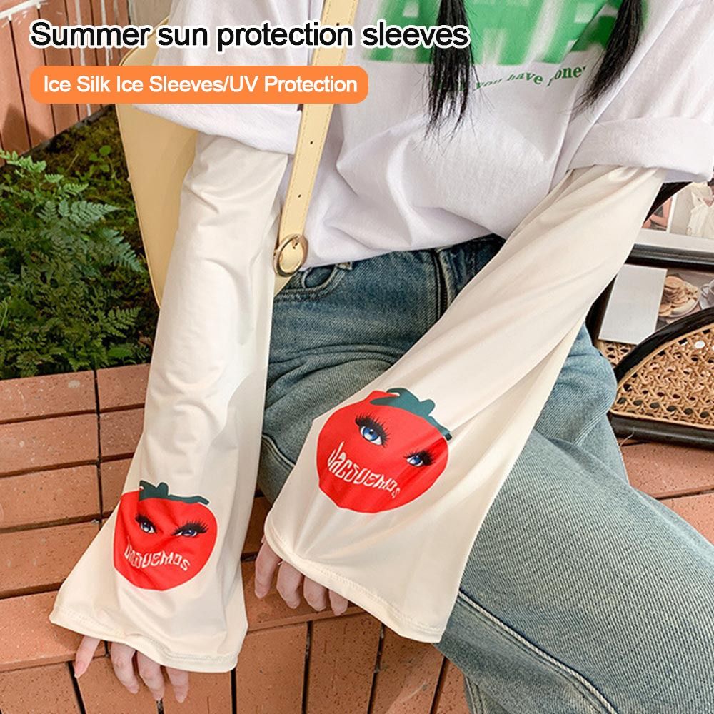 Outdoor Driving Arm Cover, Fashion Gauze Sun Protection Sleeves, Anti-Sunburn Women's Loose Arm Protection Mittens