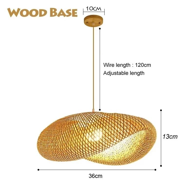 Rattan Wicker Bamboo Pendant Ceiling Lamp