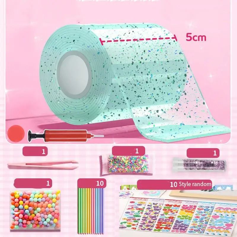 PET Nano Glue Knead Music Full Set | Double Sided Nano Tape Bubble Decompression Toy Kit