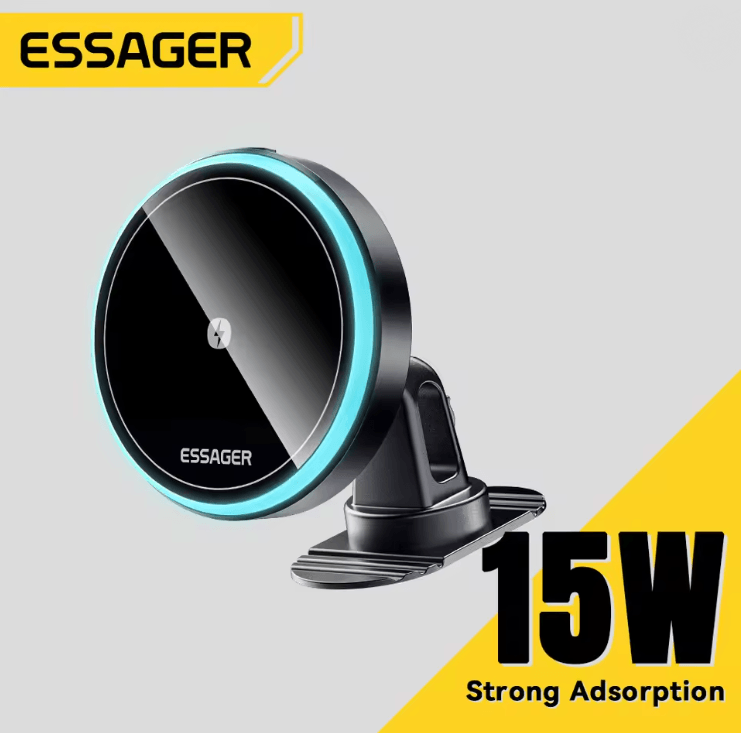 Magnetic Wireless Car Charger with RGB Phone Holder