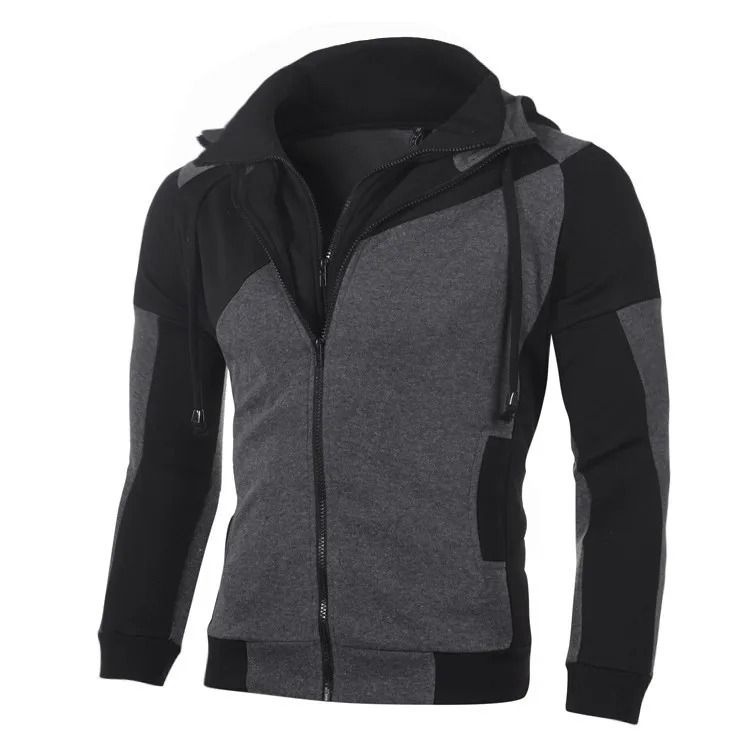 Mens Zip Up Fleece Bomber Jacket Hooded Casual Coat