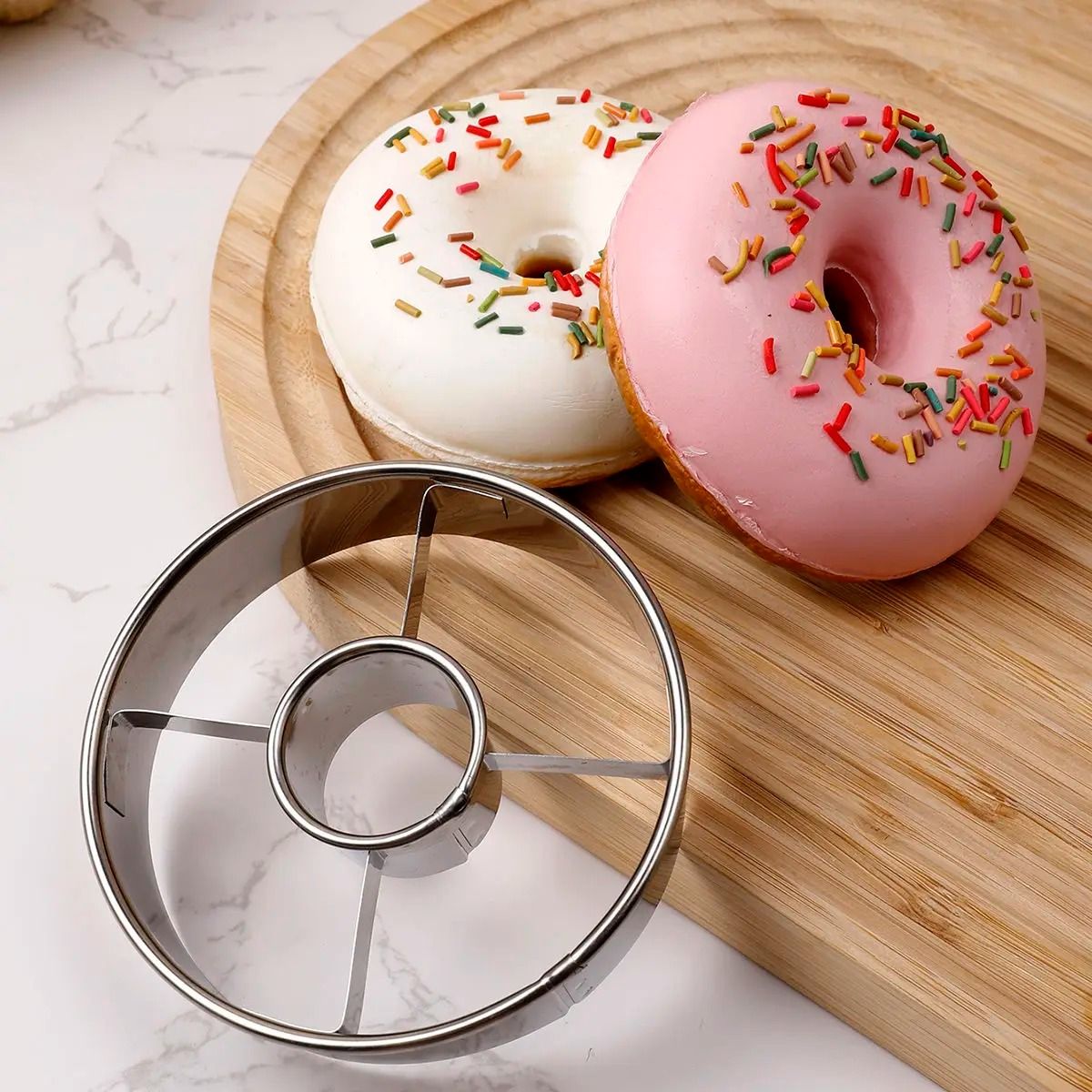 Round Stainless Steel Donut Cutting Mold – Precision Mousse Ring & Cookie Press