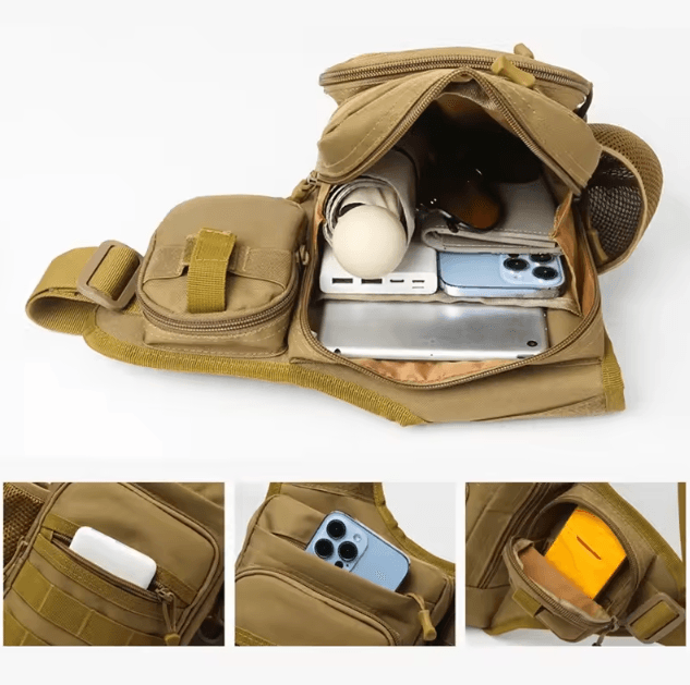 Tactical Chest Pouch Bag – MOLLE Crossbody Chest Pack for Hiking, Cycling, Fishing & Outdoor Travel
