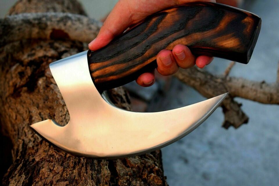 CUSTOM HANDMADE HIGH CARBON STEEL VIKING HATCHET HUNTING TACTICAL PIZZA CUT AXE