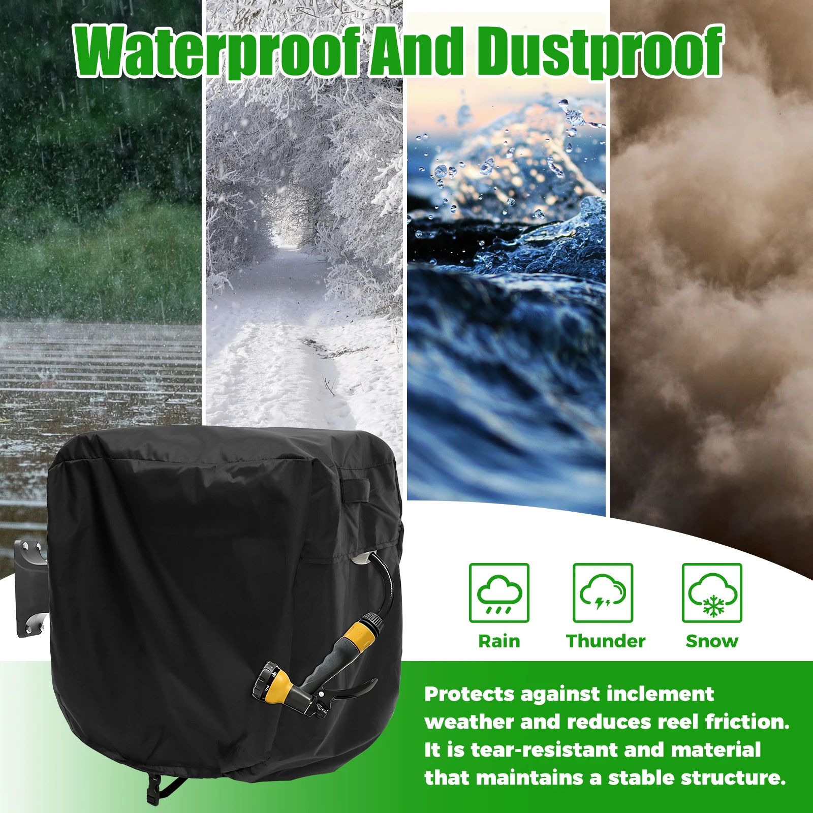 Waterproof Garden Hose Reel Cover Adjustable Outdoor Hose Protector for Storage and Weather Protection