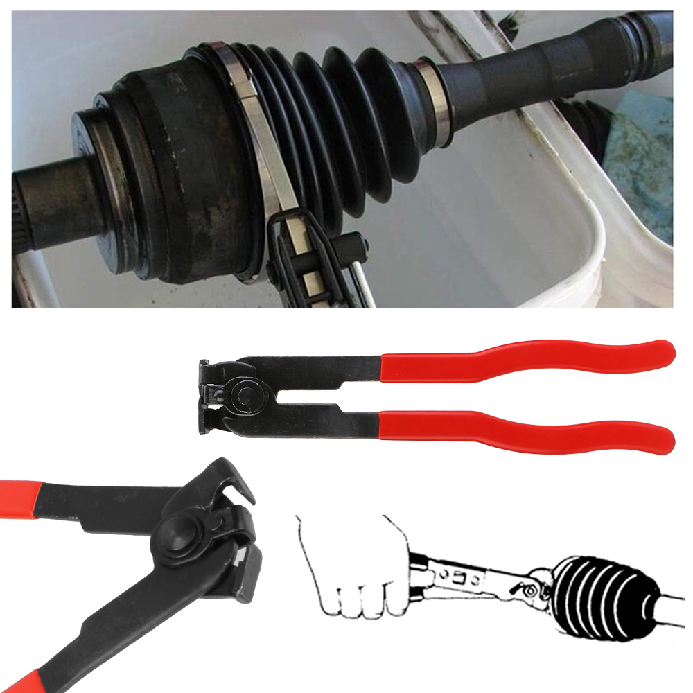 Car Banding Hand Tool Kit, Durable CV Joint Boot Clamp Pliers, Fuel Filter and Exhaust Pipe Repair Tool