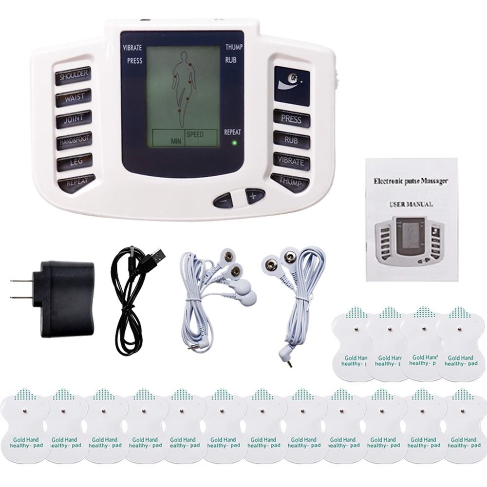 Electrical EMS TENS Muscle Stimulator with 10 Levels and 16 Electrode Pads
