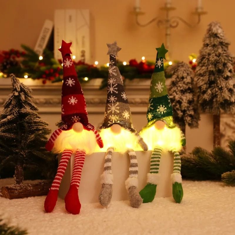 Faceless Gnome Plush Ornament Knitted Christmas Tree Pendant Decoration