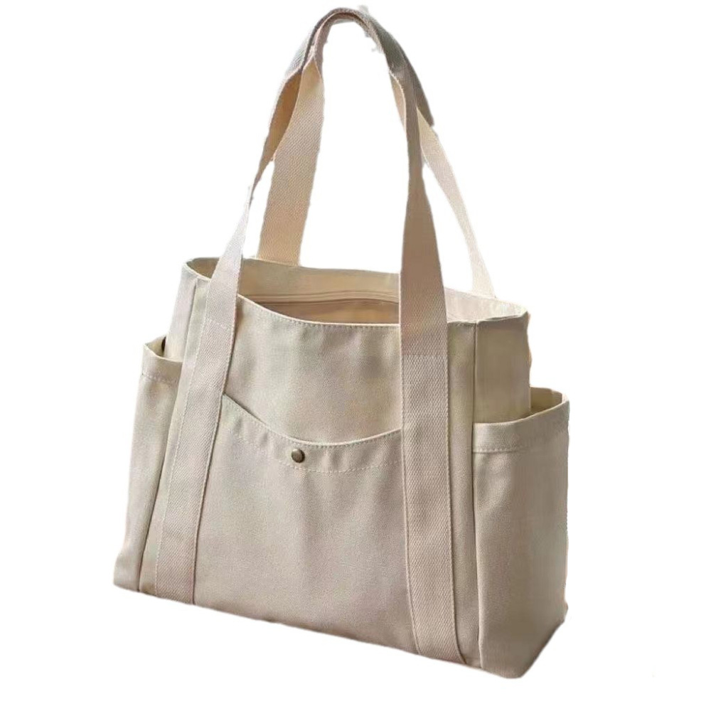 Large Capacity Canvas Tote Bag for Work Commuting College and Shopping