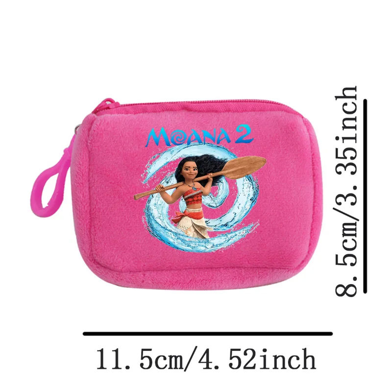 Moana Plush Wallet for Girls, Mini Cartoon Maui Coin Purse, Cute Square Storage Bag, Key Holder, Gift Idea