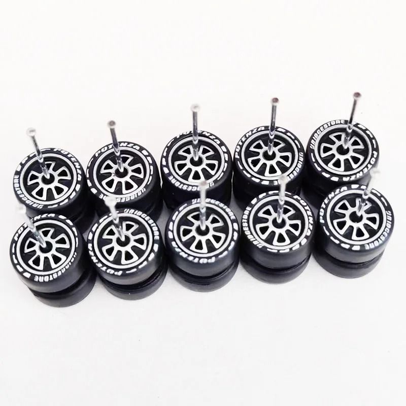 1/64 Scale Custom Alloy Wheels and Rubber Tires