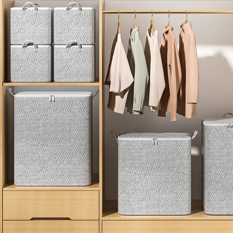 Closet Wardrobe Organizer, Non-woven Material Storage Bag, Large Capacity Household for Quilt, Clothing, Toys