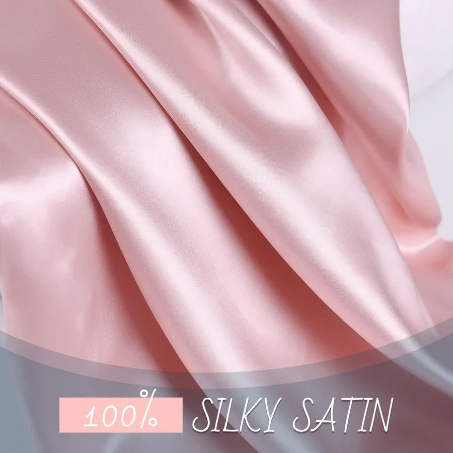 Silky Satin Pillowcase for Hair and Skin, Soft Mulberry Style Pillow Case Standard Queen King, Wrinkle Free