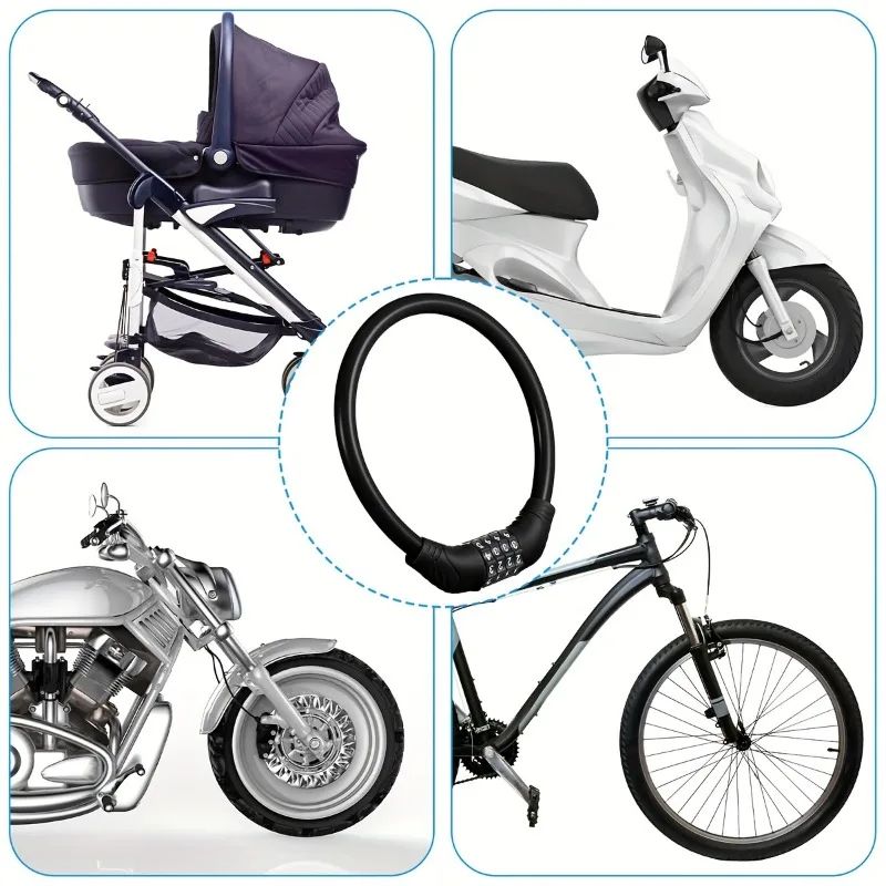 4 Digit Combination Bicycle Cable Lock
