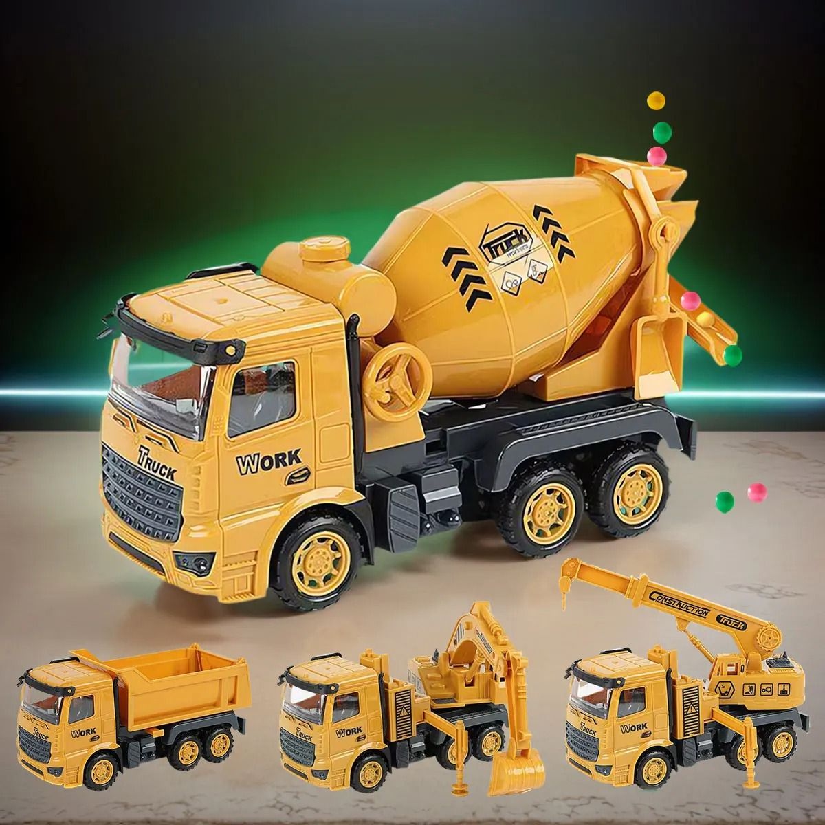Kids Inertial Engineering Vehicle Toy Construction Truck Model