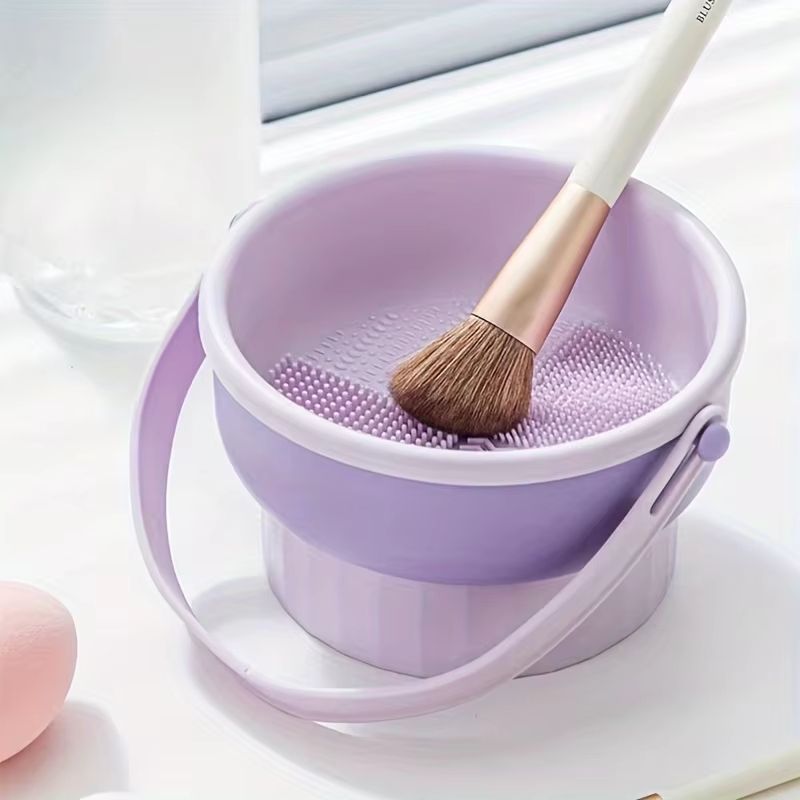 CleanEase 3-in-1 Silicone Makeup Brush Cleaner Mat & Drying Rack – All-in-One Beauty Brush Care Kit