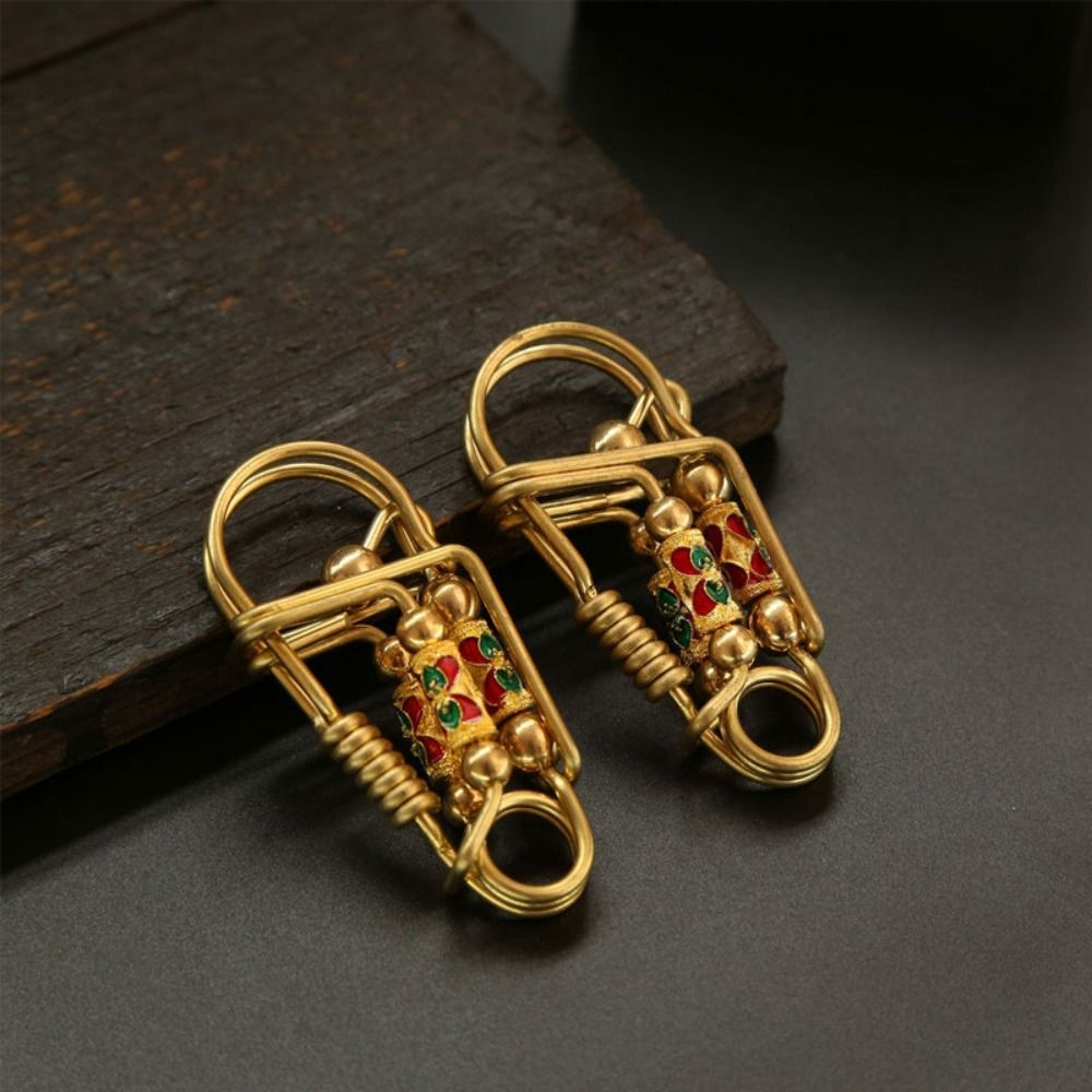 Portable Handmade Brass Keychain, Birdie Keyring, Creative Car Buckle, Wire Winding Keyring, Waist Pendant Gift for Men