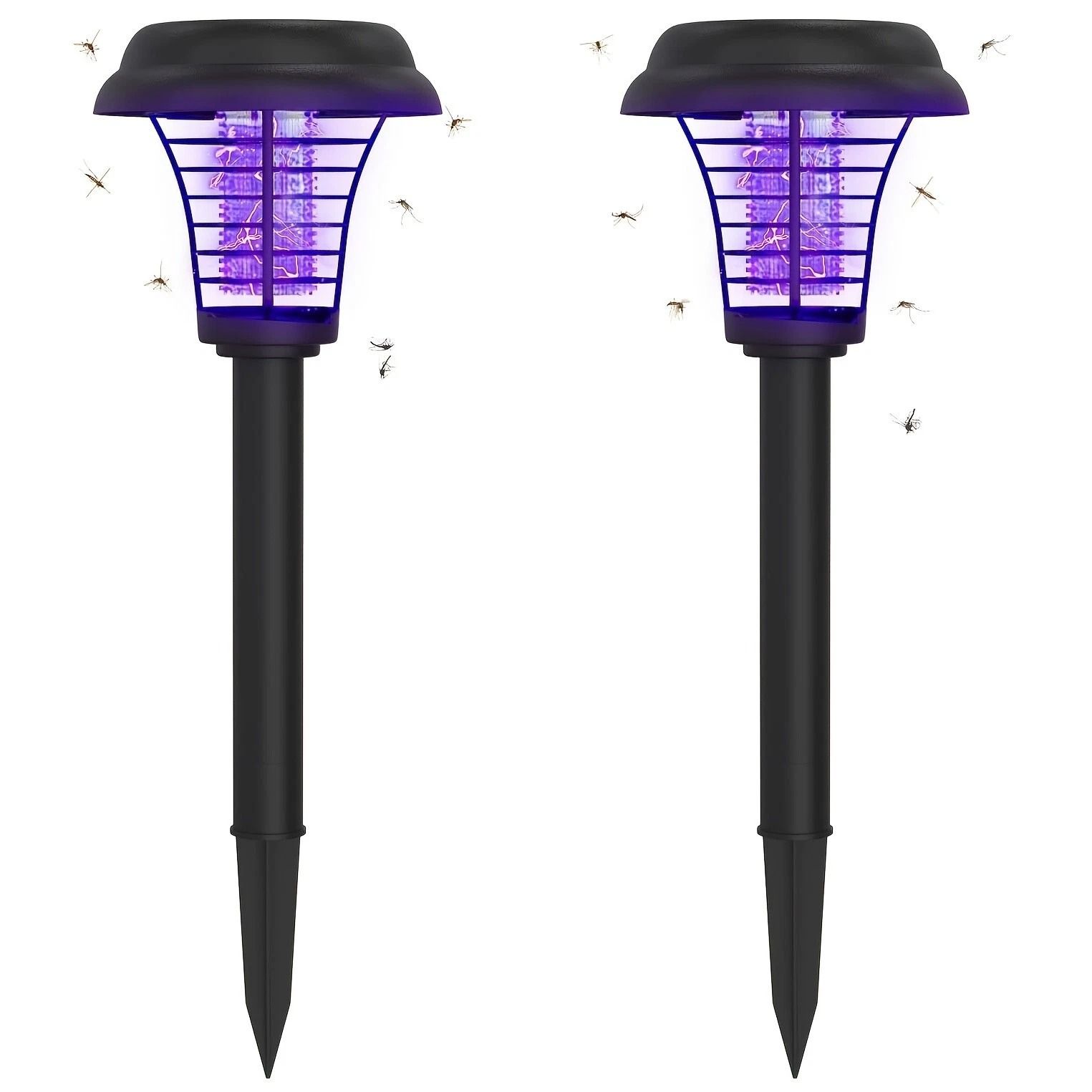 Solar Outdoor Mosquito Zapper Lamp Quiet Bug Trap for Patio Garden Camping
