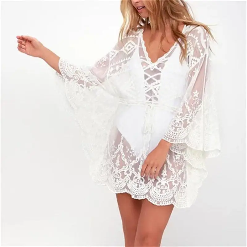 Beach Tunic Lace Pareo, Swimwear Cover Up for Women, Beachwear Playa Tunics