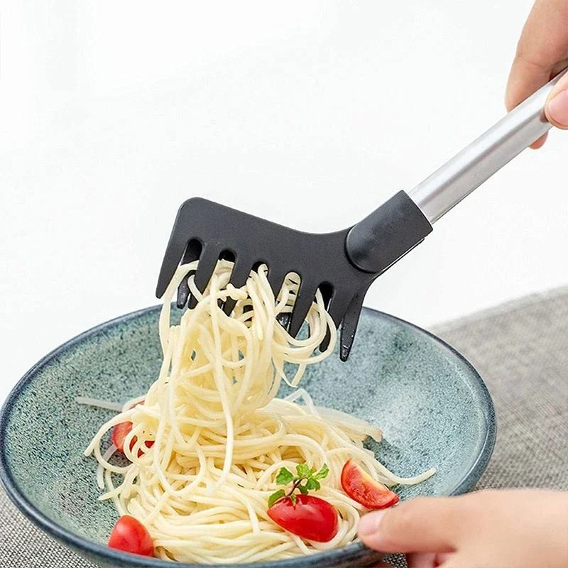 Stainless Steel Noodle Tongs with Heat Resistant Handle